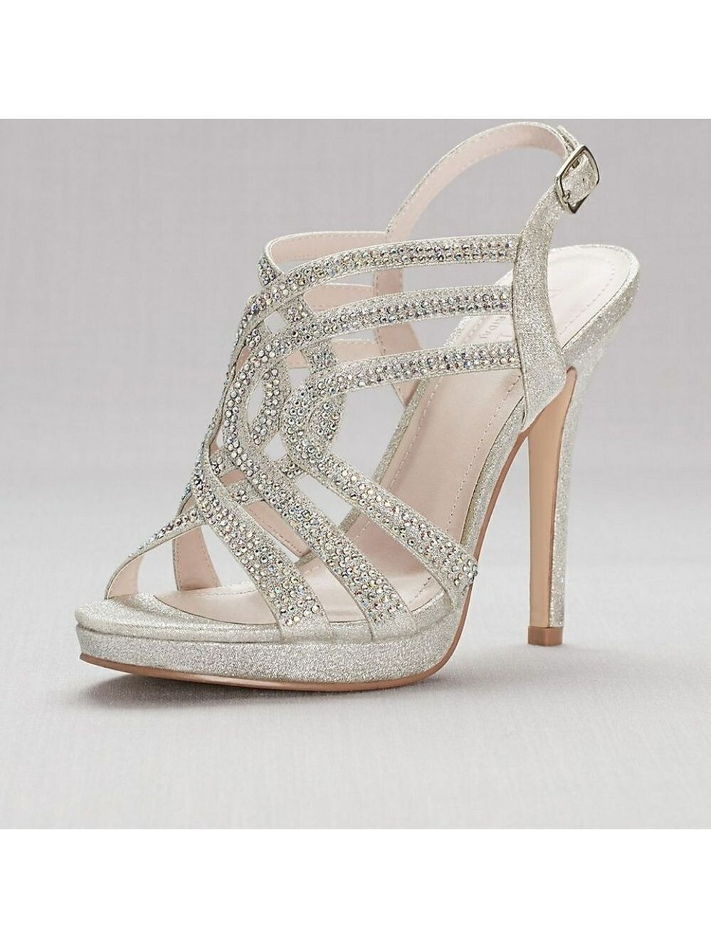 New Platform Sandals, Silver Color,‎ Size 8.5